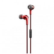 Проводные наушники Hoco M30 Glaring universal earphones with microphone (Красный)