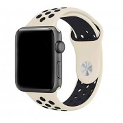 Ремешок спортивный для часов Apple Watch Band 38 40 (Бежево-черный)