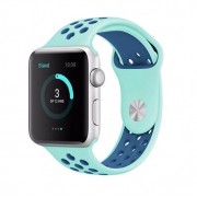 Ремешок спортивный для часов Apple Watch Band 42 44 (Бирюзово-синий)