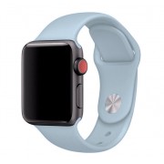 Силиконовый ремешок Sport для Apple Watch 42 44 мм гибкий, для пробежек, плотно прилегающий (Васильковый)