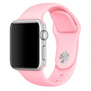 Силиконовый ремешок Sport для Apple Watch 42 44 мм гибкий, для пробежек, спортивный, плотно прилегающий (Нежно-розовый) 
