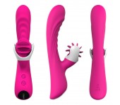 Вибратор с вращающейся клиторальной стимуляцией (имитация орального секса) Tongue Licking Electronic Clitoris Stimulation (Розовый)