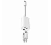 Кабель USB - Multi connector MA015 2 в 1 для Apple iPhone 5 10 см (Белый)