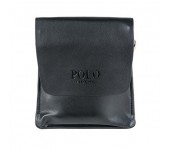 Сумка кожаная размер M мужская для iPad mini или документов Polo  21*17*3 см(Черный)