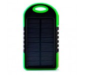 Powerbank со встроенной солнечной батареей Solar Power Bank, объем 5000 mAh (Зеленый)