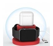 Беспроводная зарядка QI 2 in 1 для Apple Watch и AirPods (Красный)