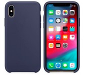 Чехол-накладка для Apple Silicone Case для iPhone X iPhone XS (Темно-синий)