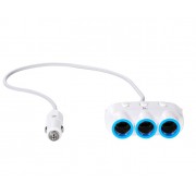 Автомобильная зарядка-разветвитель Hoco C1 Three in one Car charger 3 гнезда, 2 USB выхода (Белый)