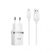 Зарядное устройство с кабелем Lighting HOCO C11 Smart single charger set (Белый)