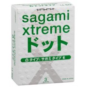 Презервативы Sagami Xtreme Type-E с точками - 3 шт., зеленый
