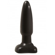 Чёрная анальная пробка с гладкой поверхностью - 18 см., черный