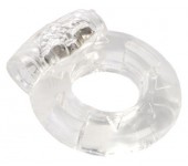 Толстое прозрачное эрекционное кольцо с вибратором, прозрачный