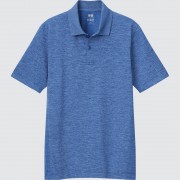 Мужская влагоотводящая рубашка Uniqlo POLO DRY-EX с короткими рукавами спортивная быстросохнущая для кемпинга на открытом воздухе (Голубой) размер M