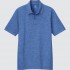Мужская влагоотводящая рубашка Uniqlo POLO DRY-EX с короткими рукавами спортивная быстросохнущая для кемпинга на открытом воздухе (Голубой) размер L