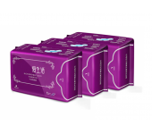 Анионовые ночные гигиенические прокладки 8 капель 360 мм 6шт x 3 шт. (Фиолетовый)