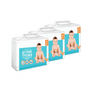 Детские супермягкие подгузники - трусики для девочек и мальчиков размер L (8-13 кг), 3 упаковки по 48 шт 