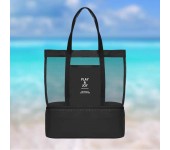 Складная спортивная пляжная сумка-термос на плечо сумка холодильник с двумя отделениями 2 в 1 (Черный)