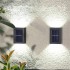 Уличный настенный водонепроницаемы светильник на солнечных батареях для сада и террасы (Холодный белый) х 2 шт