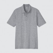 Мужская влагоотводящая спортивная быстросохнущая рубашка POLO DRY-EX Uniqlo с короткими рукавами для кемпинга на открытом воздухе (Серый) размер S