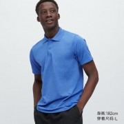 Влагоотводящая спортивная быстросохнущая повседневная рубашка POLO DRY-EX Uniqlo с короткими рукавами (Темно-синий) размер L