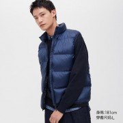 Мужской облегченный стеганный пуховый водонепроницаемый жилет Uniqlo (Темно-синий) размер M