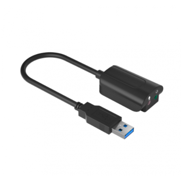 Внешняя звуковая карта USB с 2 выходами 3.5 Jack (Черный)
