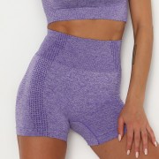 Бесшовные короткие спортивные шорты для фитнеса и йоги (Фиолетовый) размер M