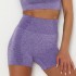 Бесшовные короткие спортивные шорты для фитнеса и йоги (Фиолетовый) размер S