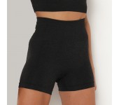 Бесшовные короткие спортивные шорты для фитнеса и йоги (Черный) размер M