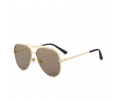 Набор авангардные металлические солнцезащитные очки авиаторы для женщин с футляром для хранения (Золотые)