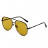 Набор авангардные металлические солнцезащитные очки авиаторы для женщин с футляром для хранения (Черно-желтые)