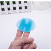 Щеточка спонж массажная силиконовая для умывания и очищения лица (Голубая)