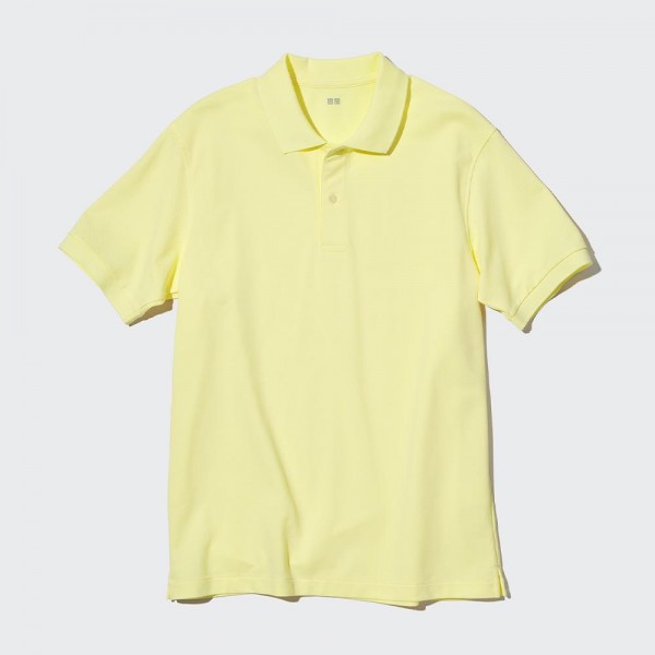 Повседневная быстросохнущая рубашка ПОЛО с коротким руковом Uniqlo (Желтый) размер L