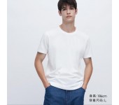 Однотонная быстросохнущая футболка Variety T Uniqlo с круглым вырезом (Белый) размер XL