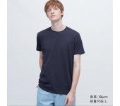 Однотонная быстросохнущая футболка Variety T Uniqlo с круглым вырезом (Темно-синий) размер L