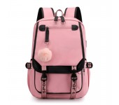Городской школьный рюкзак KOREA LOOK с помпоном для учащихся (Розовый)