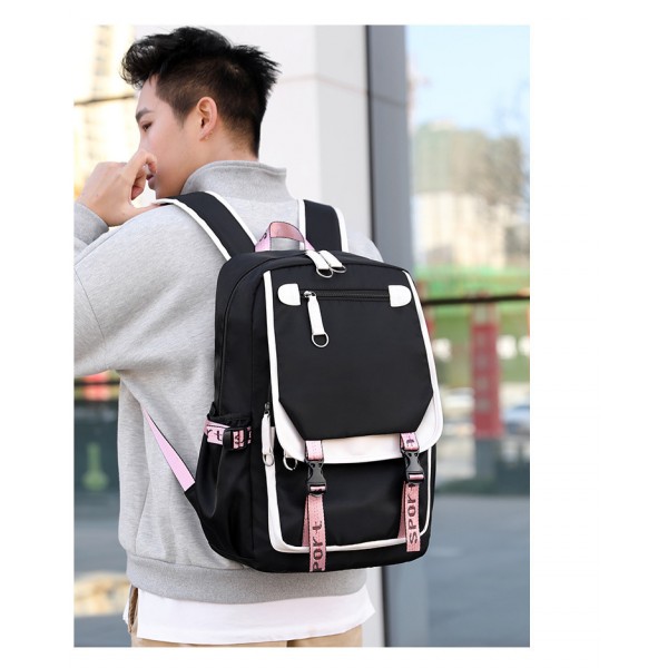 Городской школьный рюкзак KOREA LOOK с помпоном для учащихся (Розовый)
