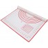 Силиконовый коврик для замешивания и выпекания антипригарный многоразовый тефлоновый рецептурный кухонный термоковрик 40 х 50 см (Красно-белый)