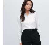 Женская хлопковая рубашка SUPIMA COTTON Uniqlo для работы (Белый) размер L