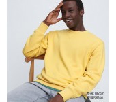 Толстовка Uniqlo для мужчин пуловер с длинными рукавами однотонного цвета (Желтый) размер L