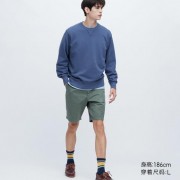 Толстовка Uniqlo для мужчин пуловер с длинными рукавами однотонного цвета (Синий) размер S
