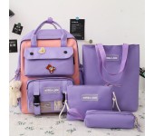 Рюкзак Korea Look набор для девочек школьный 4 предмета (Фиолетовый)