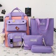 Рюкзак Korea Look набор для девочек школьный 4 предмета (Фиолетовый)