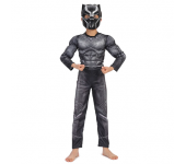 Детский маскарадный костюм супергероя с мускулами Черная пантера размер M
