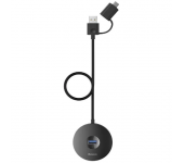 USB-концентратор Baseus Round Box HUB adapter Type-C+USB A to USB3.0*1+USB2.0*3 1 метр (Черный)