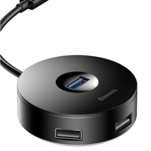 USB-концентратор Baseus Round Box HUB adapter Type-C+USB A to USB3.0*1+USB2.0*3 1 метр (Черный)