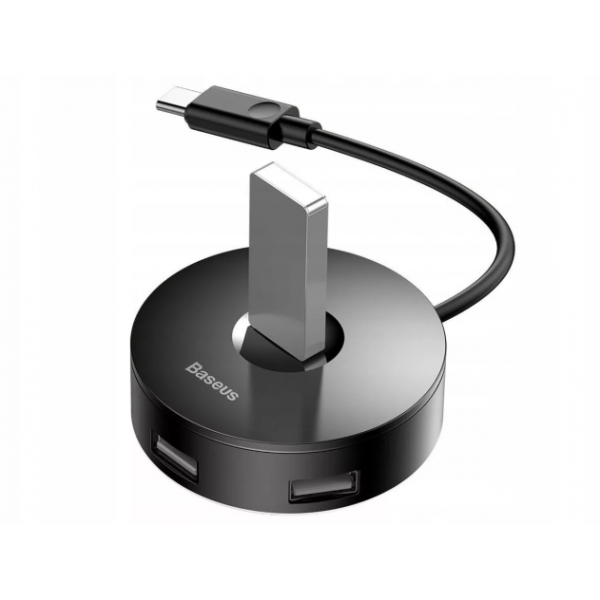 USB-концентратор Baseus Round Box HUB adapter Type-C+USB A to USB3.0*1+USB2.0*3 1 метр (Черный)