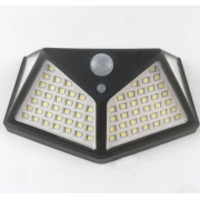 Широкоугольная настенная солнечная лампа 100leds 600LM с датчиком движения (Черная)