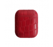 Винтажный кожаный чехол для наушников AirPods (Красный)