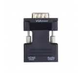Переходник конвертер HDMI to VGA звук audio Jack (Черный)